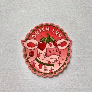 Dutch Luv Pink Cow Sticker